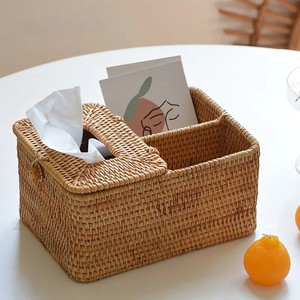Handwoven rattan <b>tissue</b> <b>holder</b> boxes decorative napkin box container for <b>kitchen</b> living room - Product Image 4
