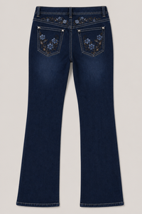 Jeans Bordados para Mujer, Cintura Alta, Corte Recto, Pantalones de Mezclilla, Moda Casual, Ropa Urbana, OEM ODM - Product Image 2