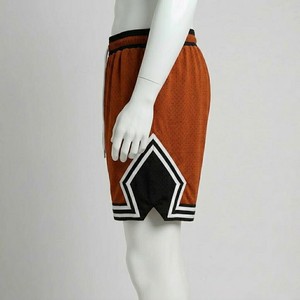 Classic <b>Men</b> Rust <b>Orange</b> Mesh Basketball <b>Shorts</b> Elastic Drawstring Waist Breathable Athletic Training Streetwear Summer Sports - Product Image 3