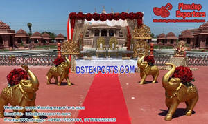 Statue d'éléphant en fibre pour l'entrée de la salle de banquet Statues d'éléphant FRP pour décor d'entrée Statues d'éléphant en fibre de mariage hindou - Product Image 2