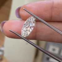 Diamant CVD antique de type Moval, taillé en laboratoire, 3,01 carats, poli à la main en Inde, pour la fabrication de bijoux (bagues, boucles d'oreilles)