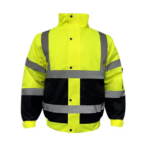 เสื้อแจ็คเก็ตบอมเบอร์แบบสะท้อนแสงราคาประหยัด ผ้าอ็อกซ์ฟอร์ดบุผ้านวม สำหรับงานที่ต้องการการมองเห็นสูง เหมาะสำหรับผู้ชาย - Product Image 1