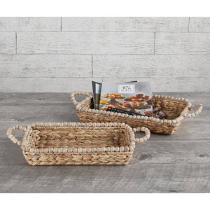 Panier de rangement décoratif en jonc de mer naturel accessoire décoratif tissé pour la maison - Product Image 1