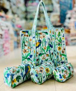 Vintage Adjustable Quilted Geometric Cotton Crossbody Shoulder Bag with Zipper Closure for Travel Daily Use - Product Image 1