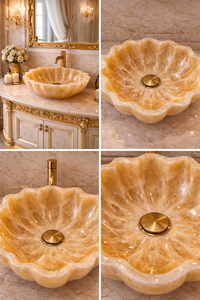 Lavabo de Ónix de Lujo, Lavabo de Baño de Piedra Natural, Lavabo de Ónix Hecho a Mano, Lavabo de Diseño para Baño, Lavabo de Piedra de Lujo - Product Image 5