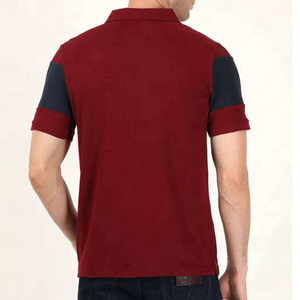 เสื้อโปโลสำหรับผู้ชายเสื้อยืดผ้าถักแขนสั้นผ้าคอตตอนโพลีเอสเตอร์100% หรูหราโลโก้ออกแบบได้ตามต้องการ - Product Image 5