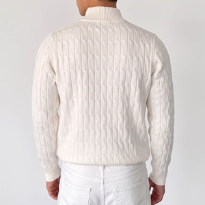 High Quality <b>Long</b> Sleeve Half Zipper Stand Collar Sweater Solid Color Casual <b>Men's</b> Sweater Winter Wear - Product Image 2