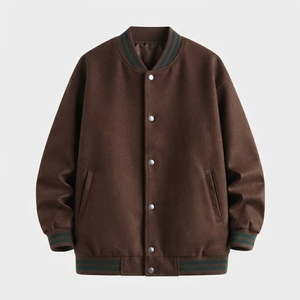 Chaqueta de Béisbol Personalizada con Logotipo Bordado - Chaqueta Casual de Estilo Americano para Hombre, Holgada y Moderna para Otoño/Invierno - Product Image 6