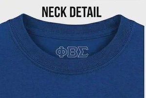 Camisetas Casuales de Verano de Manga Corta 100% Algodón, Color Azul, Bordado Personalizado con Letras Griegas de la Fraternidad Phi Beta Sigma - Product Image 5