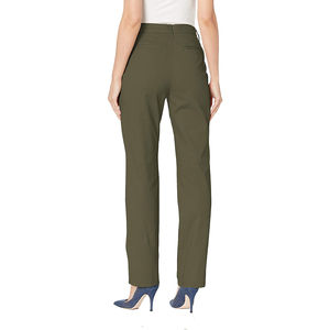 New OEM ODM Olive <b>Green</b> Women's High Waist Dress Pants Straight Leg Knitted Office <b>Work</b> <b>Trousers</b> Casual Formal Wear - Product Image 2