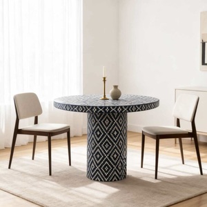 ILAHI's Bone Inlay Table Modern Design Agate Detailing <b>Storage</b> Portable Home Furniture - Product Image 5