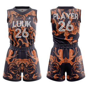 Conjunto de Uniforme de Baloncesto Sublimado Personalizado, Transpirable, 100% Poliéster, Corte Atlético, Ropa Deportiva para Equipos Femeninos, Pantalones Cortos con Cintura Elástica - Product Image 6