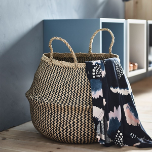 Cesta para el vientre Seagrass Organizador decorativo plegable con asas Hecho a mano en Vietnam para suministro al por mayor - Product Image 3