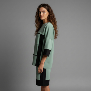 Nouveauté 2026 : Ensemble court pour femme 100 % coton, logo imprimé DTF personnalisé, streetwear, ensemble 2 pièces bicolore hip-hop pour femme - Product Image 5