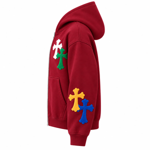 Sweat à capuche pull-over bordeaux pour homme, motif uni, polaire polyester, coupe oversize, style hip-hop streetwear, séchage rapide, hiver, fabricant - Product Image 5