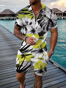 Conjunto de Camiseta Polo y Pantalones Cortos con Estampado Digital 3D de Animales Marinos, Cómodo y Transpirable, Éxito de Ventas del Verano 2026 - Product Image 5