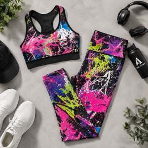 Women Printed <b>Yoga</b> <b>Set</b> High Waist Gym Leggings Sports Bra Fitness Workout Activewear Training Clothing <b>Set</b> - Product Image 5