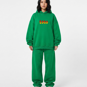 Custom logo <b>Women's</b> Fleece Tracksuit <b>Sweat</b> Suits Manufacturer Oversized Drop Shoulder Street Wear Hoodie and <b>Sweat</b> <b>Pants</b> - Product Image 1