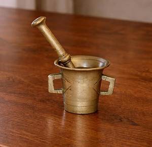 Premium Heavy Brass Mortar <b>And</b> Pestle <b>Set</b> For Grinding <b>Spices</b> <b>Herbs</b> Seeds <b>And</b> Ayurvedic Medicine Preparation - Product Image 6