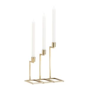 Porte-bougie multi-branches en métal doré de luxe, support de bougie décoratif moderne pour table, centre de table contemporain pour salon - Product Image 2