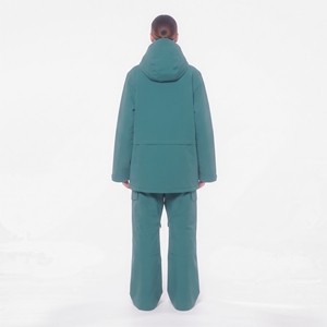 Veste de ski imperméable pour femme Hawk Eye, à capuche, fermeture éclair sur le devant, logo, couleur turquoise, vêtements d'hiver pour l'extérieur - Product Image 3