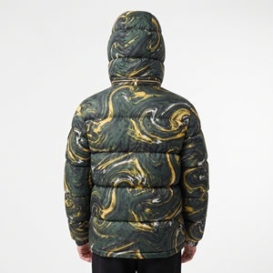 Trending Men's Polyester Puffer Jacket Sublimated Winter Quilted Coat Warm <b>Padded</b> Insulated Outdoor Full Zip Jacket - Product Image 6