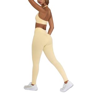 Ropa de entrenamiento con logotipo personalizado, conjunto de pantalones de Yoga, conjuntos de mallas, Sujetador deportivo, traje de Yoga para mujer, conjuntos de Fitness para gimnasio para mujer - Product Image 3