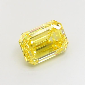 Pierre précieuse de luxe fantaisie jaune intense étincelante, diamant de laboratoire CVD certifié, taille coussin radieuse, pierre gemme lâche - Product Image 2