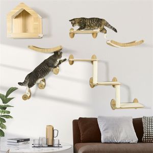 Set di Mensole Regolabili per Gatti, Torre per Gatti Robusta e Grande Cuccia per Gatti per Tirare e Scrattare - Product Image 1