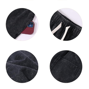 Wholesale 2026 Breathable New Style Men's 100% Cotton Fabric Lined <b>Hip</b> Hop Acid Wash Comfortable Shorts Custom Color and Size - Product Image 6