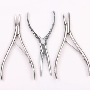 TEEJAY's <b>Plier</b> <b>set</b> #15070 Silver Finished 5" <b>Plier</b> with Curved Handle, Hair Extension tools kit with 2 <b>Pliers</b> and 1 Hook Needle - Product Image 6