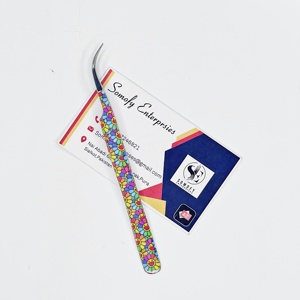 Pinzas profesionales de tipo J con logotipo personalizado, pinzas de extensión de pestañas curvas de acero inoxidable sostenibles, revestimiento de papel de impresión de pestañas - Product Image 4