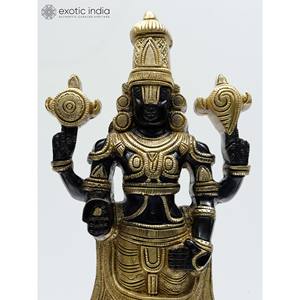 รูปปั้นแขวนผนังทองเหลืองขนาด 16 นิ้ว รูปทิรุปตี บาลากี (เวนกาเตสวารา) งานศิลปะอินเดียสุดหรู รุ่น DDM478 สำหรับตกแต่งบ้าน - Product Image 3