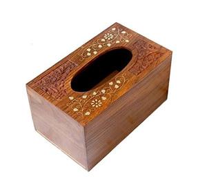 Porte-boîte à mouchoirs en bois durable pour la maison, le bureau et la voiture, distributeur de serviettes artisanal pour une décoration moderne de la maison - Product Image 5