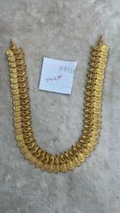 ชุดสร้อยคอทองคำแท้ 22K ลายวัด |   เครื่องประดับเจ้าสาวแบบดั้งเดิมของอินเดีย |   งานฝีมือเคลือบทองโบราณแบบแฮรัม - Product Image 2