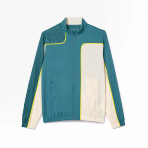 Unisex Teal White Color Blocking Tracksuit Full Zipper Sporty <b>Jogging</b> <b>Suit</b> With Side Pockets Autumn Wear - Product Image 3
