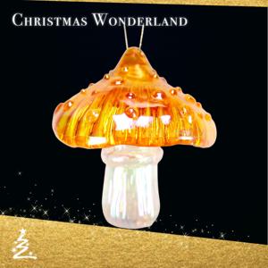 Décoration de Noël et du Nouvel An, champignon 3D en acrylique transparent orange, rouge foncé, rose, bleu, violet, clair, doré, iridescent - Product Image 2