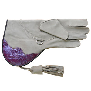 Guante de cetrería de piel de vaca azul - Guante largo para manipulación de aves, para halcón, hiedra, búho - Mano izquierda - Product Image 6