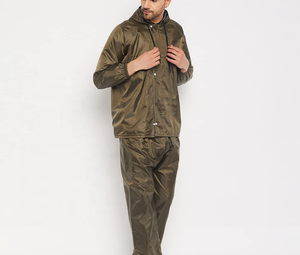 100%Polyester Reversible Plus Size Reflective Waterproof Raincoat <b>Jacket</b> Men Outdoor Activities Hiking Camping Solid Pattern - Product Image 1
