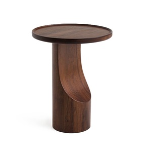 Table basse ronde moderne en bois, design mid-century, faite à la main, en bois massif, meuble de salon, ensemble d'entrée près de la porte d'entrée - Product Image 4