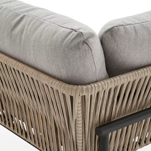 Contemporary Outdoor <b>Rattan</b> <b>Sofa</b> Set With Steel Frame Weather Resistant 3 Seater Garden Furniture - Product Image 6