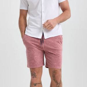 OEM Service Custom Embroidery Logo Sun Faded <b>Shorts</b> Summer Cotton Drawstring Vintage Men Raw Edge Acid Wash <b>Shorts</b> - Product Image 2