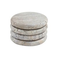 Juego de Posavasos de Travertino Moderno y Ecológico con Grabado Personalizado, Diseños Únicos de Alta Calidad para Restaurantes, Hoteles, Regalos de Boda