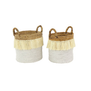 2-Piece <b>Round</b> Seagrass <b>Wicker</b> <b>Basket</b> Set Woven Storage Home Decor - Product Image 6