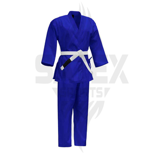 Custom V <b>Neck</b> WT Sambo Uniform Sets 100% Cotton Ribbed Dobok Suit Breathable Quick Dry Unisex for Training & Competition - Product Image 1