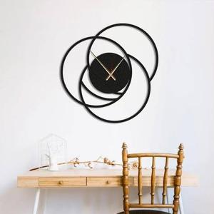 Minimalist Geometric <b>Wall</b> <b>Clock</b> Black Metal Abstract Design Silent Quartz Analog Hanging <b>Clock</b> for <b>Living</b> <b>Room</b> - Product Image 1