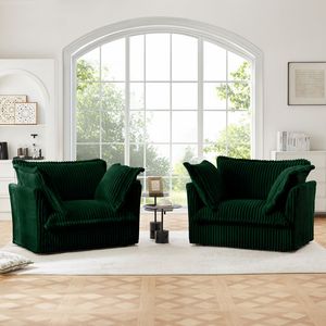Juego de 2 Sillones Profundos con Funda para Sala de Estar, Sala de Lectura, Dormitorio y Espacios de Trabajo - Product Image 2