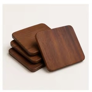 Ensemble de sous-verres en bois de luxe, accessoires de boissons haut de gamme pour table basse, restaurant, hôtel, bar, décoration de mariage - Product Image 1