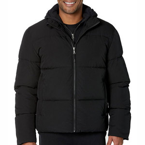 Achetez une veste d'hiver matelassée personnalisée pour homme avec logo sur le devant, écologique, coupe-vent, pour l'extérieur - Product Image 4