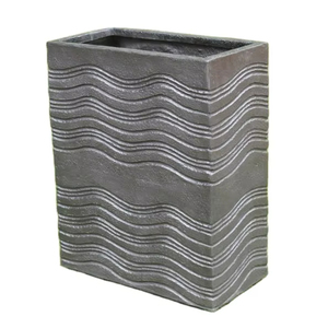 Pot de fleurs en FRP sculpté à la main, design classique carré ondulé, léger, incassable, pour usage extérieur/intérieur - Product Image 1
